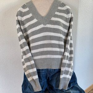a new day Charcoal and Ivory V-Neck Sweater